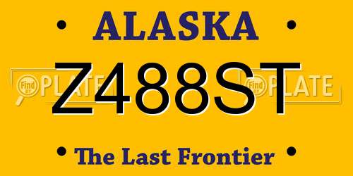 Z488ST Alaska License Plate