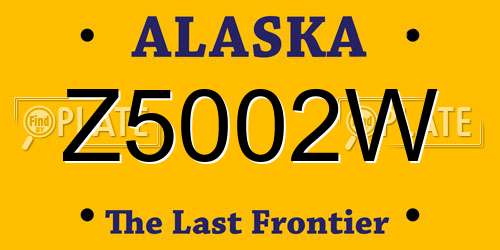 Z5002W Alaska License Plate