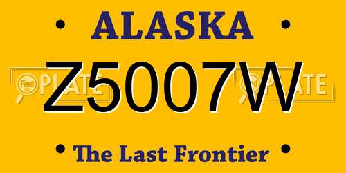 Z5007W Alaska License Plate