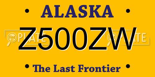 Z500ZW Alaska License Plate