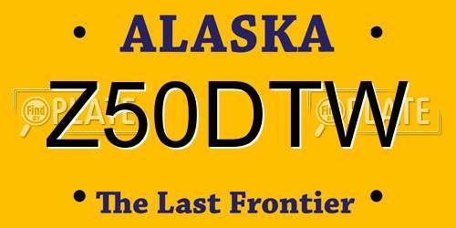 Z50DTW Alaska License Plate