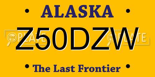 Z50DZW Alaska License Plate