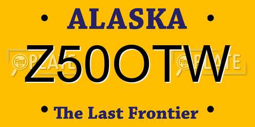 Z50OTW Alaska License Plate