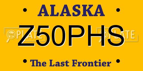 Z50PHS Alaska License Plate