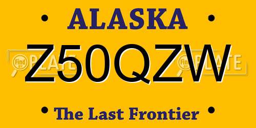 Z50QZW Alaska License Plate