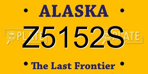 Z5152S Alaska License Plate