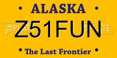 Z51FUN Alaska License Plate
