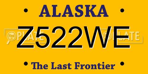 Z522WE Alaska License Plate