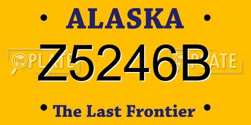Z5246B Alaska License Plate