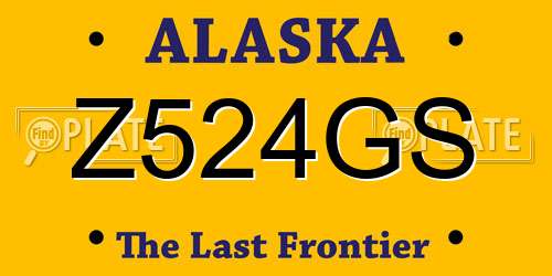 Z524GS Alaska License Plate