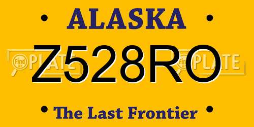 Z528RO Alaska License Plate