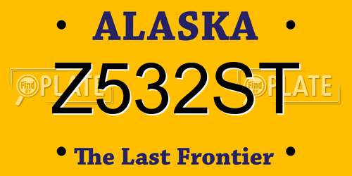 Z532ST Alaska License Plate