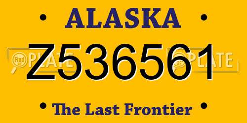Z536561 Alaska License Plate