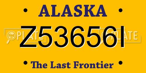 Z53656I Alaska License Plate