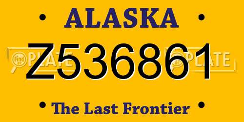 Z536861 Alaska License Plate