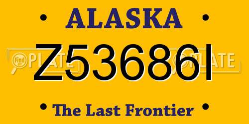 Z53686I Alaska License Plate