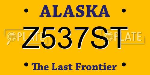 Z537ST Alaska License Plate