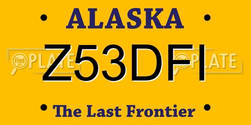 Z53DFI Alaska License Plate