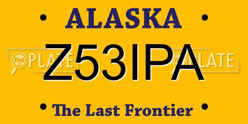 Z53IPA Alaska License Plate