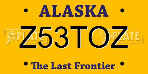 Z53TOZ Alaska License Plate