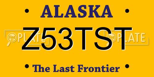 Z53TST Alaska License Plate