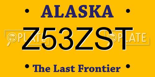 Z53ZST Alaska License Plate