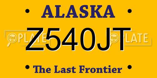 Z540JT Alaska License Plate