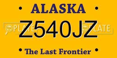 Z540JZ Alaska License Plate