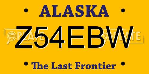 Z54EBW Alaska License Plate