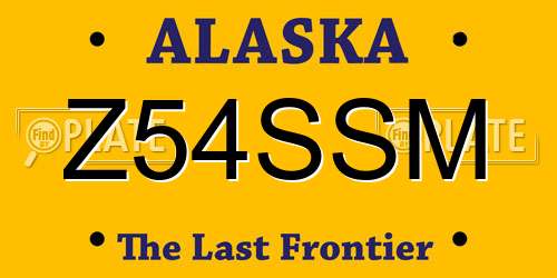Z54SSM Alaska License Plate