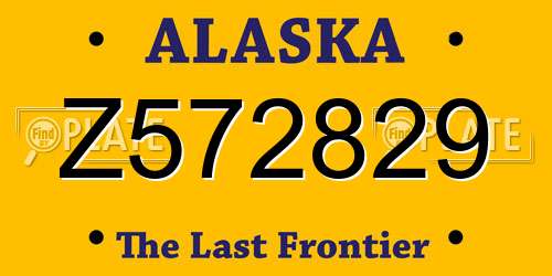 Z572829 Alaska License Plate