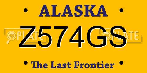 Z574GS Alaska License Plate