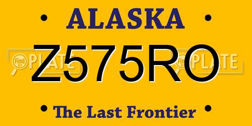 Z575RO Alaska License Plate