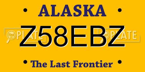 Z58EBZ Alaska License Plate