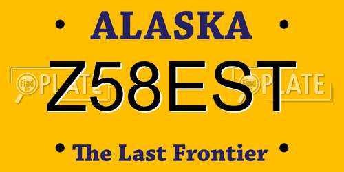 Z58EST Alaska License Plate