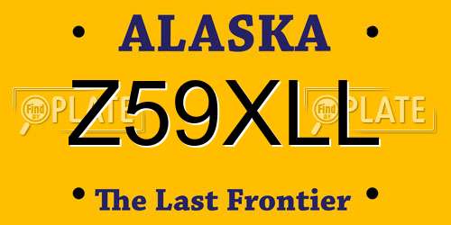 Z59XLL Alaska License Plate