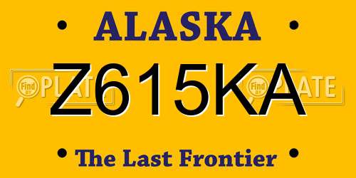 Z615KA Alaska License Plate