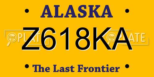 Z618KA Alaska License Plate