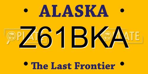 Z61BKA Alaska License Plate
