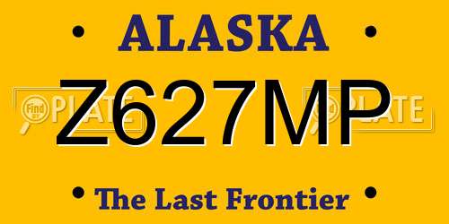 Z627MP Alaska License Plate