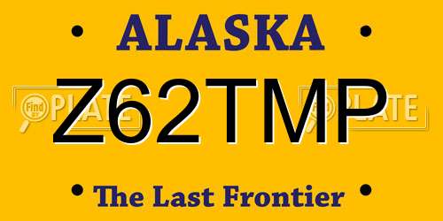Z62TMP Alaska License Plate