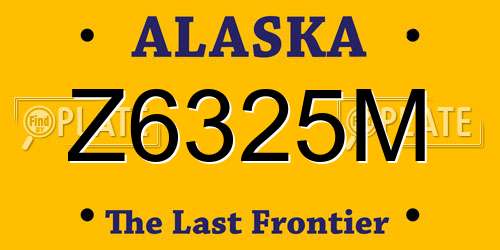 Z6325M Alaska License Plate