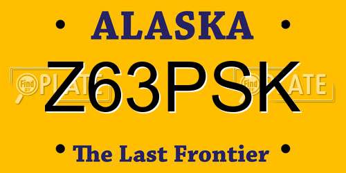 Z63PSK Alaska License Plate