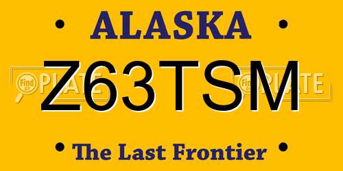 Z63TSM Alaska License Plate