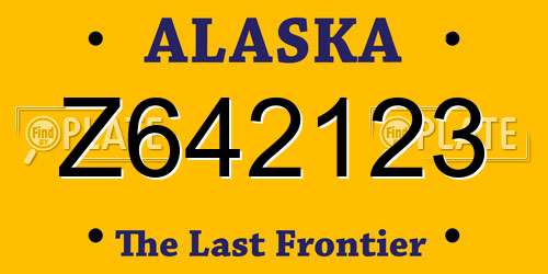 Z642123 Alaska License Plate