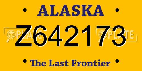 Z642173 Alaska License Plate