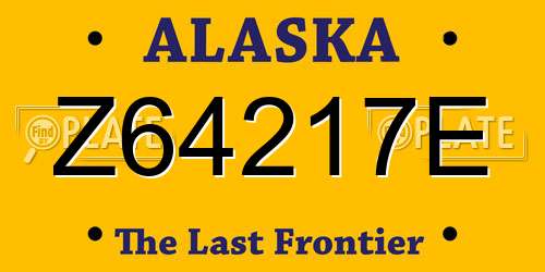 Z64217E Alaska License Plate