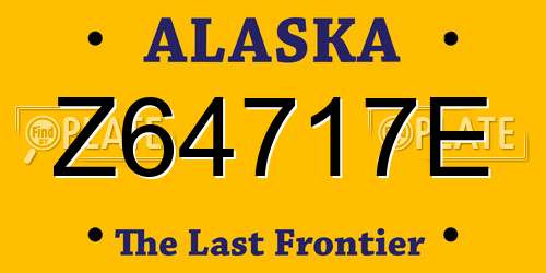 Z64717E Alaska License Plate