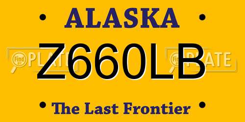 Z660LB Alaska License Plate