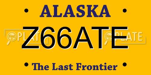 Z66ATE Alaska License Plate